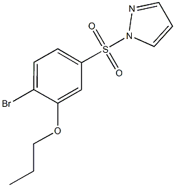 2-bromo-5-(1H-pyrazol-1-ylsulfonyl)phenyl propyl ether Struktur