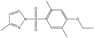 2,5-dimethyl-4-[(3-methyl-1H-pyrazol-1-yl)sulfonyl]phenyl ethyl ether Struktur