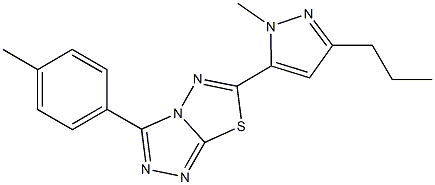 3-(4-methylphenyl)-6-(1-methyl-3-propyl-1H-pyrazol-5-yl)[1,2,4]triazolo[3,4-b][1,3,4]thiadiazole Struktur