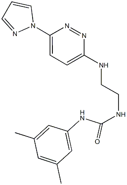 N-(3,5-dimethylphenyl)-N'-(2-{[6-(1H-pyrazol-1-yl)-3-pyridazinyl]amino}ethyl)urea Struktur