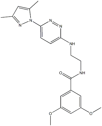 N-(2-{[6-(3,5-dimethyl-1H-pyrazol-1-yl)-3-pyridazinyl]amino}ethyl)-3,5-dimethoxybenzamide Struktur