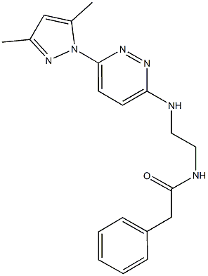 N-(2-{[6-(3,5-dimethyl-1H-pyrazol-1-yl)-3-pyridazinyl]amino}ethyl)-2-phenylacetamide Struktur