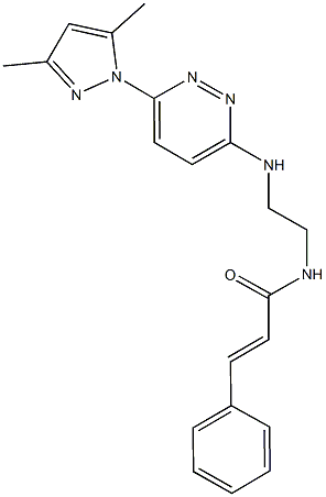 N-(2-{[6-(3,5-dimethyl-1H-pyrazol-1-yl)-3-pyridazinyl]amino}ethyl)-3-phenylacrylamide Struktur