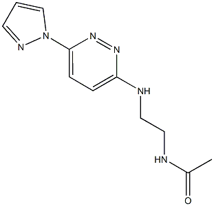 N-(2-{[6-(1H-pyrazol-1-yl)-3-pyridazinyl]amino}ethyl)acetamide Struktur