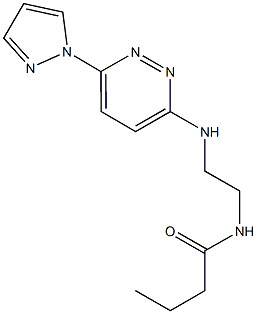 N-(2-{[6-(1H-pyrazol-1-yl)-3-pyridazinyl]amino}ethyl)butanamide Struktur