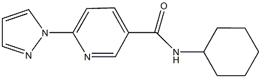 N-cyclohexyl-6-(1H-pyrazol-1-yl)nicotinamide Struktur