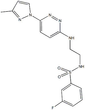 3-fluoro-N-(2-{[6-(3-methyl-1H-pyrazol-1-yl)-3-pyridazinyl]amino}ethyl)benzenesulfonamide Struktur