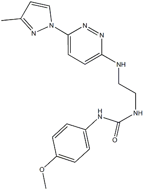 N-(4-methoxyphenyl)-N'-(2-{[6-(3-methyl-1H-pyrazol-1-yl)-3-pyridazinyl]amino}ethyl)urea Struktur