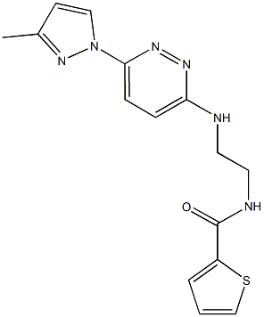 N-(2-{[6-(3-methyl-1H-pyrazol-1-yl)-3-pyridazinyl]amino}ethyl)-2-thiophenecarboxamide Struktur