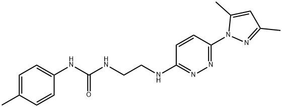 N-(2-{[6-(3,5-dimethyl-1H-pyrazol-1-yl)-3-pyridazinyl]amino}ethyl)-N'-(4-methylphenyl)urea Struktur