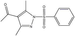 1-[3,5-dimethyl-1-(phenylsulfonyl)-1H-pyrazol-4-yl]ethanone Struktur