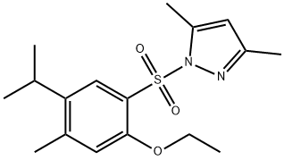 2-[(3,5-dimethyl-1H-pyrazol-1-yl)sulfonyl]-4-isopropyl-5-methylphenyl ethyl ether Struktur