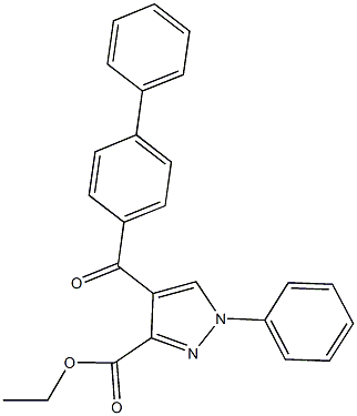 ethyl 4-([1,1'-biphenyl]-4-ylcarbonyl)-1-phenyl-1H-pyrazole-3-carboxylate Struktur