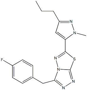 3-(4-fluorobenzyl)-6-(1-methyl-3-propyl-1H-pyrazol-5-yl)[1,2,4]triazolo[3,4-b][1,3,4]thiadiazole Struktur