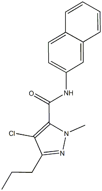 4-chloro-1-methyl-N-(2-naphthyl)-3-propyl-1H-pyrazole-5-carboxamide Struktur