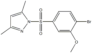 2-bromo-5-[(3,5-dimethyl-1H-pyrazol-1-yl)sulfonyl]phenyl methyl ether Struktur