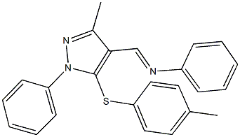 N-({3-methyl-5-[(4-methylphenyl)sulfanyl]-1-phenyl-1H-pyrazol-4-yl}methylene)-N-phenylamine Struktur