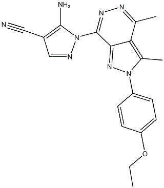 5-amino-1-[2-(4-ethoxyphenyl)-3,4-dimethyl-2H-pyrazolo[3,4-d]pyridazin-7-yl]-1H-pyrazole-4-carbonitrile Struktur