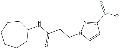 N-cycloheptyl-3-{3-nitro-1H-pyrazol-1-yl}propanamide Struktur