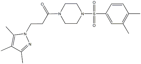 1-[(3,4-dimethylphenyl)sulfonyl]-4-[3-(3,4,5-trimethyl-1H-pyrazol-1-yl)propanoyl]piperazine Struktur