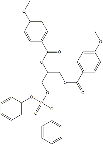 2-[(diphenoxyphosphoryl)oxy]-1-{[(4-methoxybenzoyl)oxy]methyl}ethyl 4-methoxybenzoate Struktur