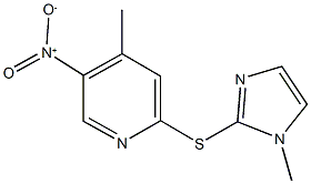 5-nitro-4-methyl-2-[(1-methyl-1H-imidazol-2-yl)sulfanyl]pyridine Struktur