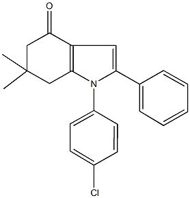 1-(4-chlorophenyl)-6,6-dimethyl-2-phenyl-1,5,6,7-tetrahydro-4H-indol-4-one Struktur