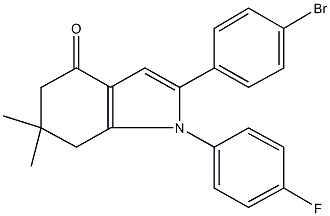 2-(4-bromophenyl)-1-(4-fluorophenyl)-6,6-dimethyl-1,5,6,7-tetrahydro-4H-indol-4-one Struktur