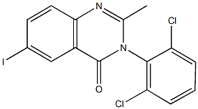 3-(2,6-dichlorophenyl)-6-iodo-2-methyl-4(3H)-quinazolinone Struktur