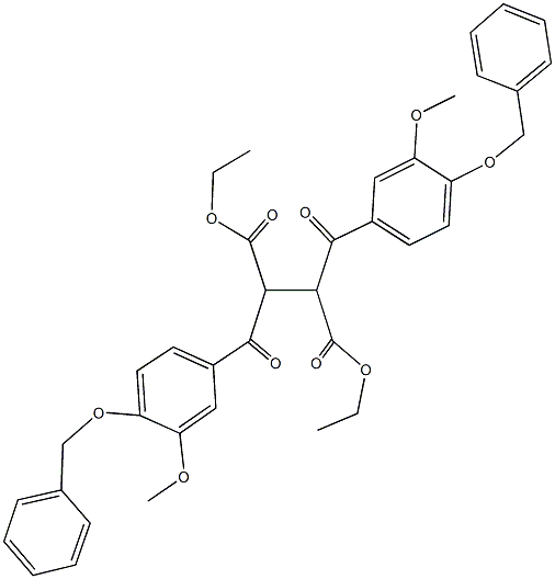 diethyl 2,3-bis[4-(benzyloxy)-3-methoxybenzoyl]succinate Struktur