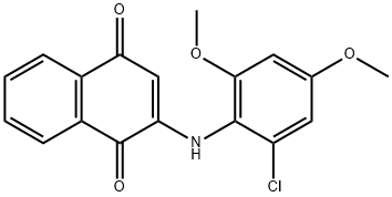 2-(2-chloro-4,6-dimethoxyanilino)naphthoquinone Struktur