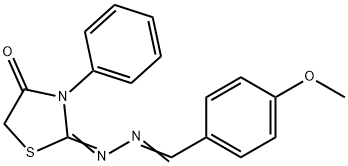 4-methoxybenzaldehyde (4-oxo-3-phenyl-1,3-thiazolidin-2-ylidene)hydrazone Struktur