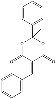 5-benzylidene-2-methyl-2-phenyl-1,3-dioxane-4,6-dione Struktur