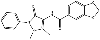 N-(1,5-dimethyl-3-oxo-2-phenyl-2,3-dihydro-1H-pyrazol-4-yl)-1,3-benzodioxole-5-carboxamide Struktur