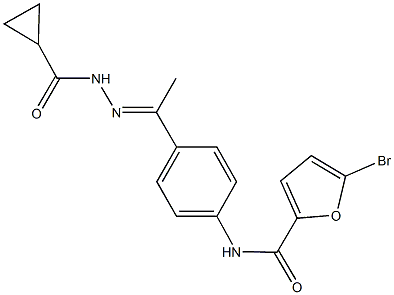 5-bromo-N-{4-[N-(cyclopropylcarbonyl)ethanehydrazonoyl]phenyl}-2-furamide Struktur