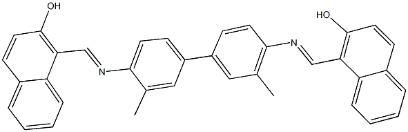 1-{[(4'-{[(2-hydroxy-1-naphthyl)methylene]amino}-3,3'-dimethyl[1,1'-biphenyl]-4-yl)imino]methyl}-2-naphthol Struktur