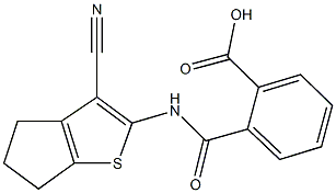 2-{[(3-cyano-5,6-dihydro-4H-cyclopenta[b]thien-2-yl)amino]carbonyl}benzoic acid Struktur