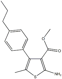 methyl 2-amino-5-methyl-4-(4-propylphenyl)-3-thiophenecarboxylate Struktur