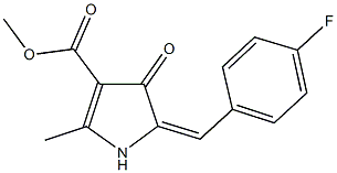 methyl 5-(4-fluorobenzylidene)-2-methyl-4-oxo-4,5-dihydro-1H-pyrrole-3-carboxylate Struktur