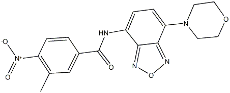 4-nitro-3-methyl-N-[7-(4-morpholinyl)-2,1,3-benzoxadiazol-4-yl]benzamide Struktur