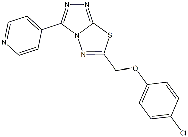 6-[(4-chlorophenoxy)methyl]-3-(4-pyridinyl)[1,2,4]triazolo[3,4-b][1,3,4]thiadiazole Struktur