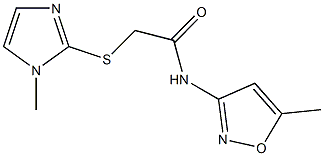 2-[(1-methyl-1H-imidazol-2-yl)sulfanyl]-N-(5-methyl-3-isoxazolyl)acetamide Struktur