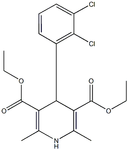 diethyl 4-(2,3-dichlorophenyl)-2,6-dimethyl-1,4-dihydro-3,5-pyridinedicarboxylate Struktur