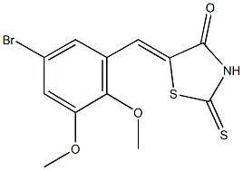 5-(5-bromo-2,3-dimethoxybenzylidene)-2-thioxo-1,3-thiazolidin-4-one Struktur