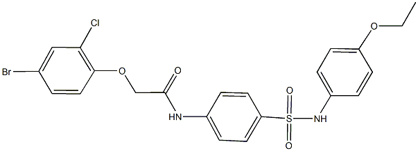 2-(4-bromo-2-chlorophenoxy)-N-{4-[(4-ethoxyanilino)sulfonyl]phenyl}acetamide Struktur