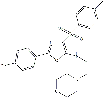 N-{2-(4-chlorophenyl)-4-[(4-methylphenyl)sulfonyl]-1,3-oxazol-5-yl}-N-[2-(4-morpholinyl)ethyl]amine Struktur