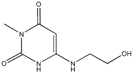 6-[(2-hydroxyethyl)amino]-3-methylpyrimidine-2,4(1H,3H)-dione Struktur