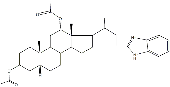 12-(acetyloxy)-17-[3-(1H-benzimidazol-2-yl)-1-methylpropyl]-10,13-dimethylhexadecahydro-1H-cyclopenta[a]phenanthren-3-yl acetate Struktur