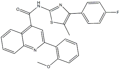 N-[4-(4-fluorophenyl)-5-methyl-1,3-thiazol-2-yl]-2-(2-methoxyphenyl)-4-quinolinecarboxamide Struktur