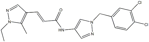 N-[1-(3,4-dichlorobenzyl)-1H-pyrazol-4-yl]-3-(1-ethyl-5-methyl-1H-pyrazol-4-yl)acrylamide Struktur